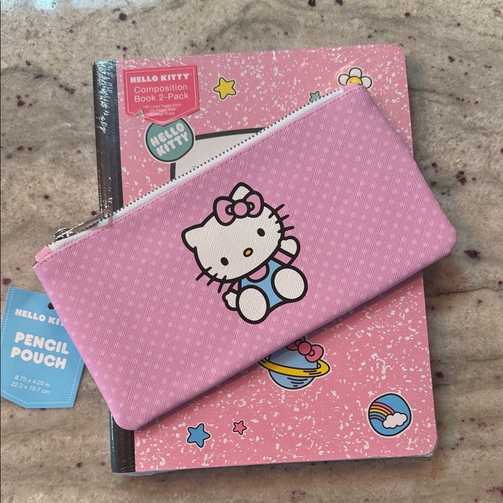 Hello Kitty Pink Pencil Pouch & Notebooks